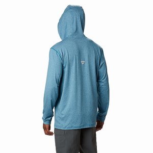 Columbia PFG Slack Tide™ Henley Hoodie Herr Blå (KQSPI4690)